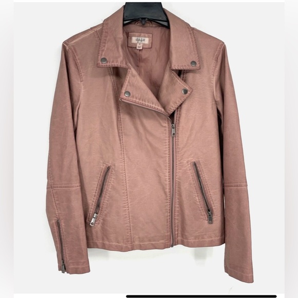 Pink Faux Leather Jacket NWT - Picture 1 of 6